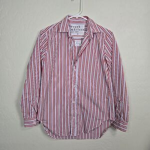 Frank & Eileen Red and White Striped Button-Down Shirt